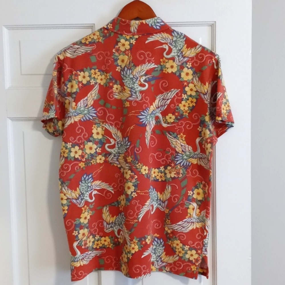🦢RARE/VTG Polo Ralph Lauren🦢 - Vintage Floral Crane S/S Polo - Picture 2 of 13